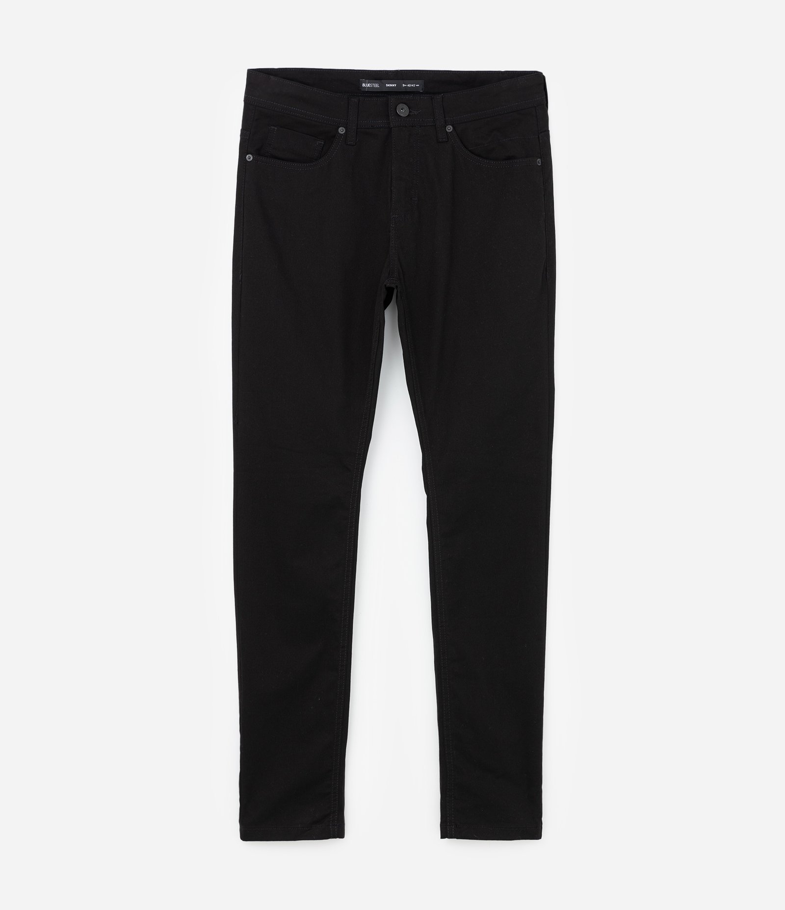 Calça Skinny Básica em Sarja com Elastano e Bolsos Pirate Black 5