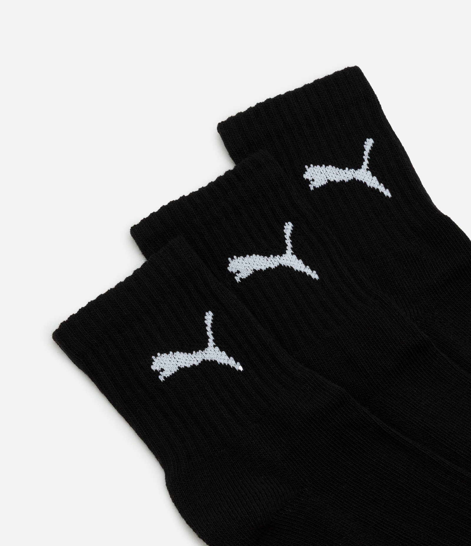Kit 03 Meias Cano Médio em Algodão com Logo Puma Preto 4