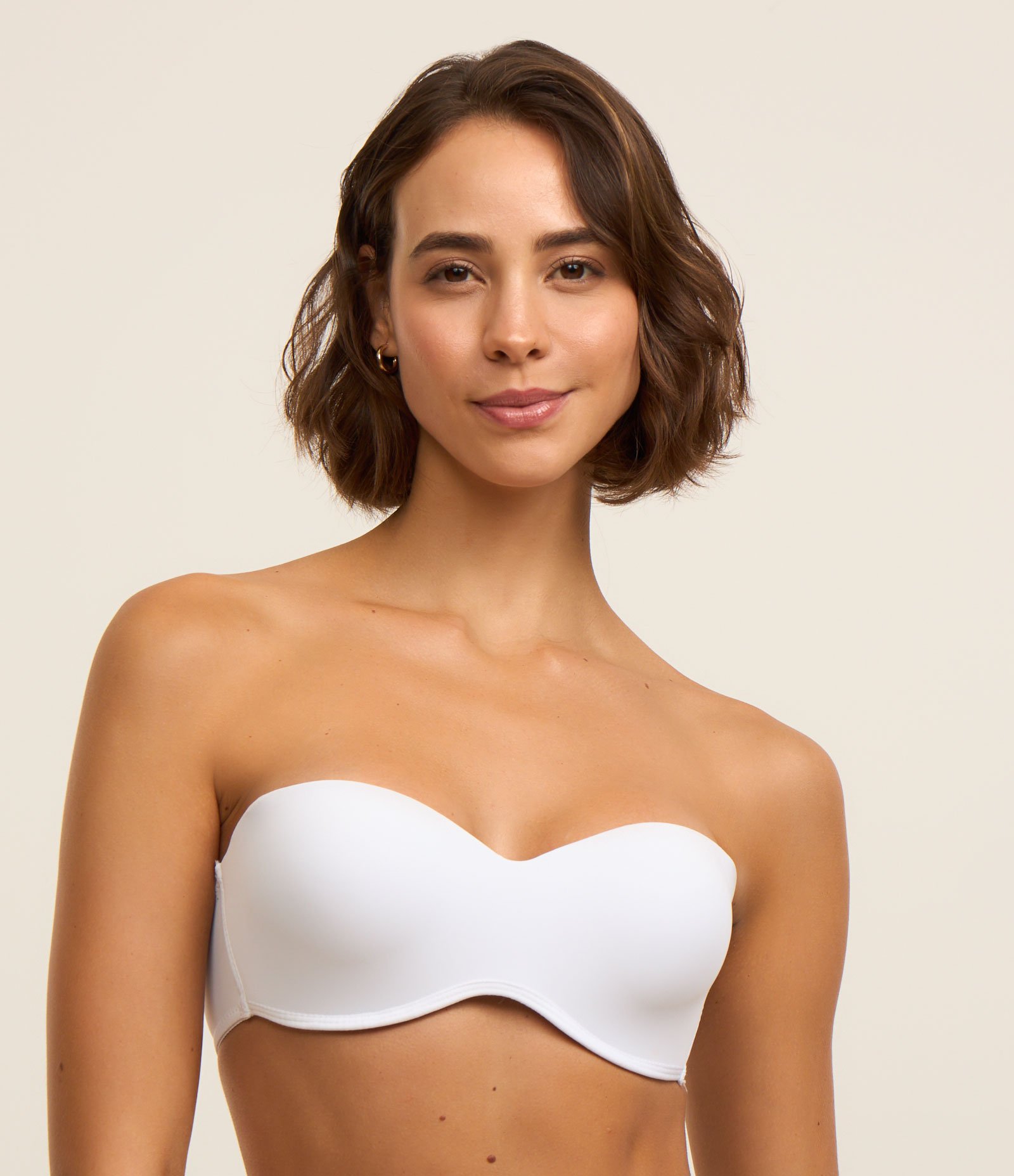 Sutiã Sem Alça em Microfibra com Bojo Inteiro Branco 3