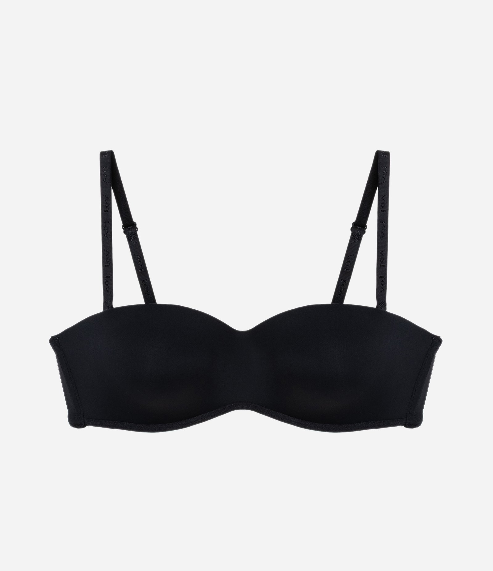 Sutiã Sem Alça em Microfibra com Bojo Inteiro Preto 5