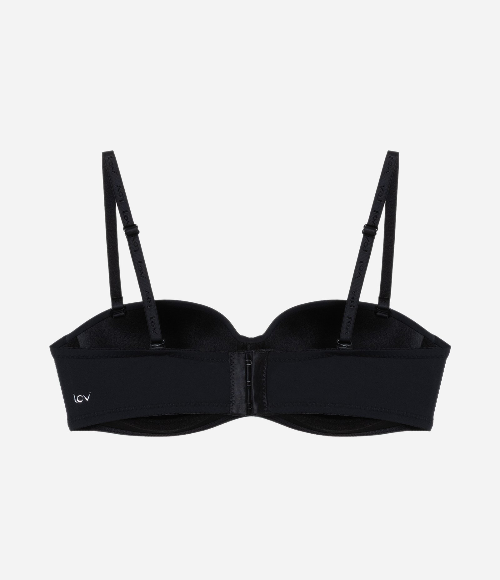 Sutiã Sem Alça em Microfibra com Bojo Inteiro Preto 6