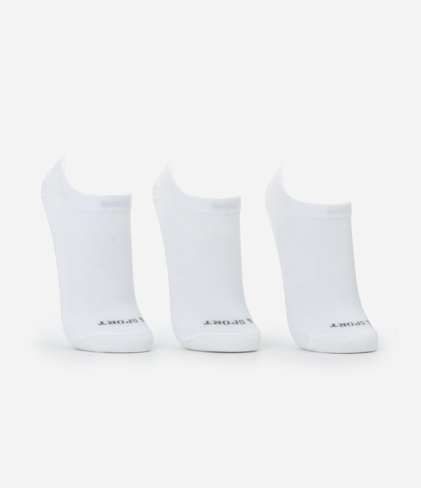 Kit 03 Meias Invisíveis Esportivas em Algodão Lupo Branco 2