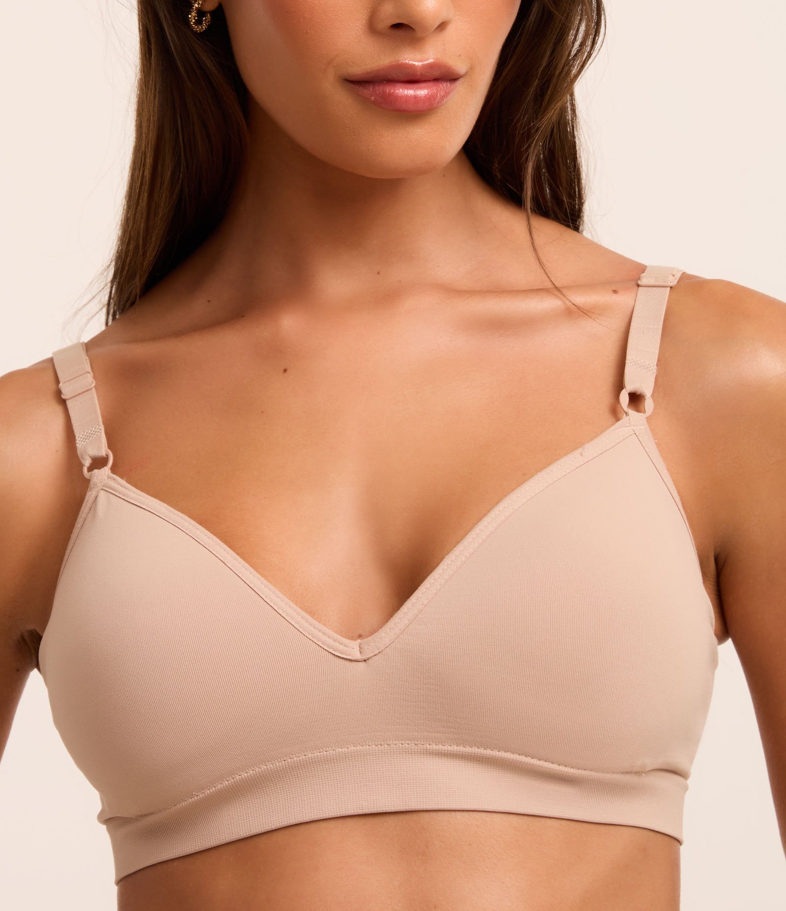 Sutiã Básico em Microfibra com Bojo e sem Aro TriFil Bege 3