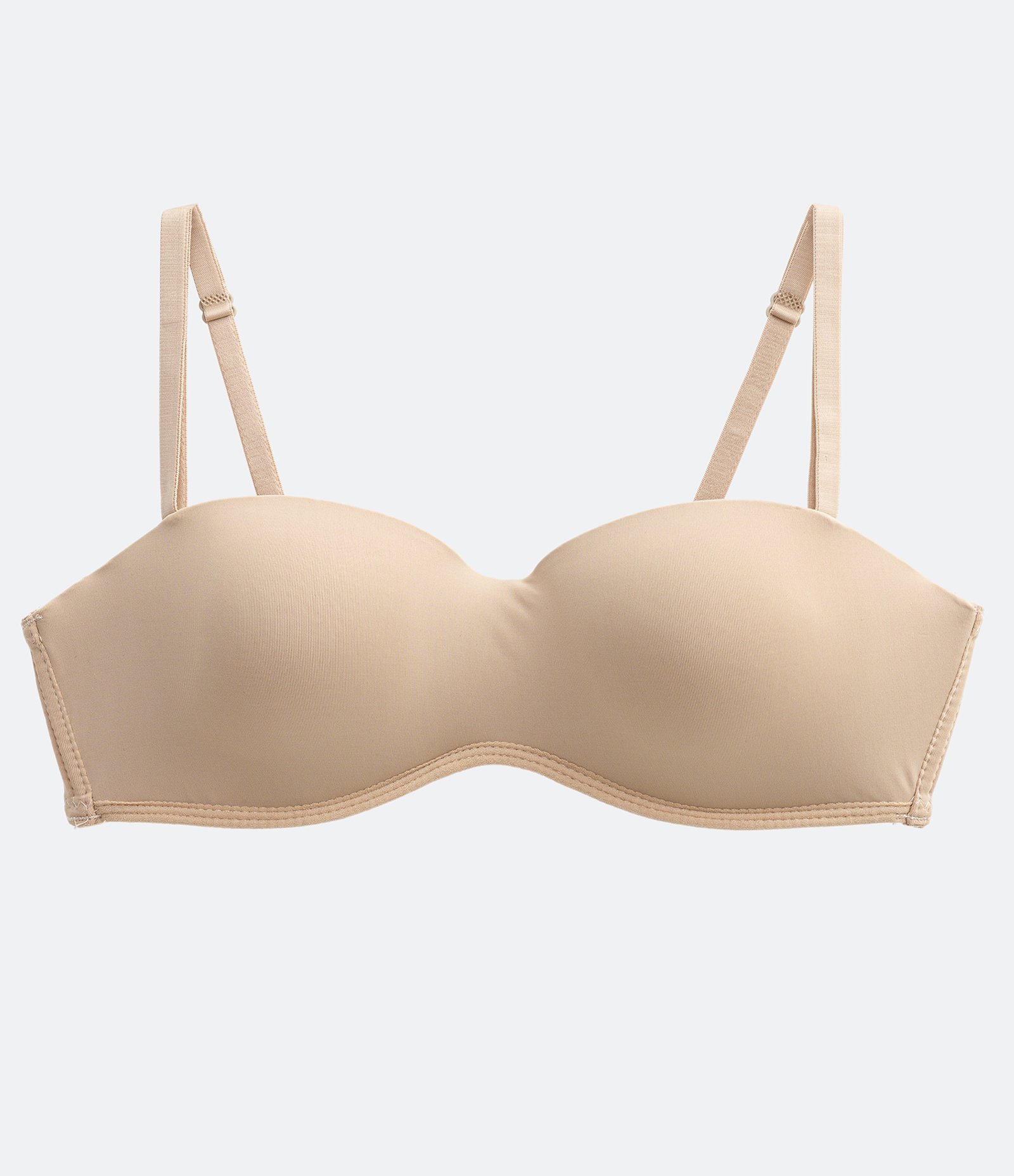 Sutiã Sem Alça em Microfibra com Bojo Inteiro Light Taupe 4