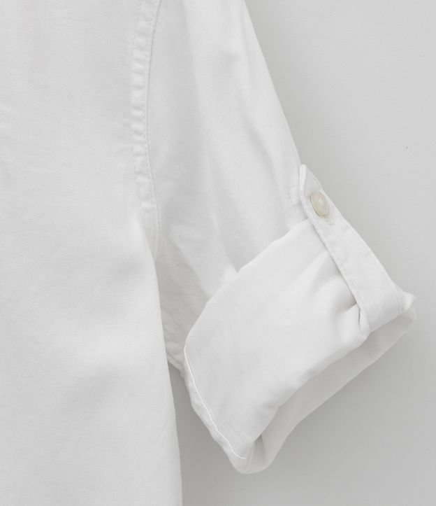 Camisa Infantil em Tricoline - Tam 5 a 14 anos Branco 5