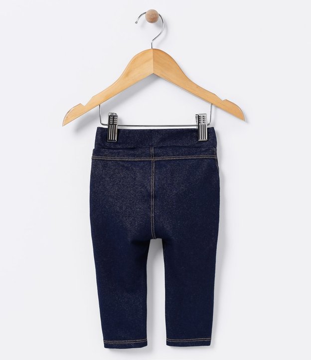 Calça Legging Infantil Imitando Jeans - Tam 0 a 18 meses Azul Marinho 2