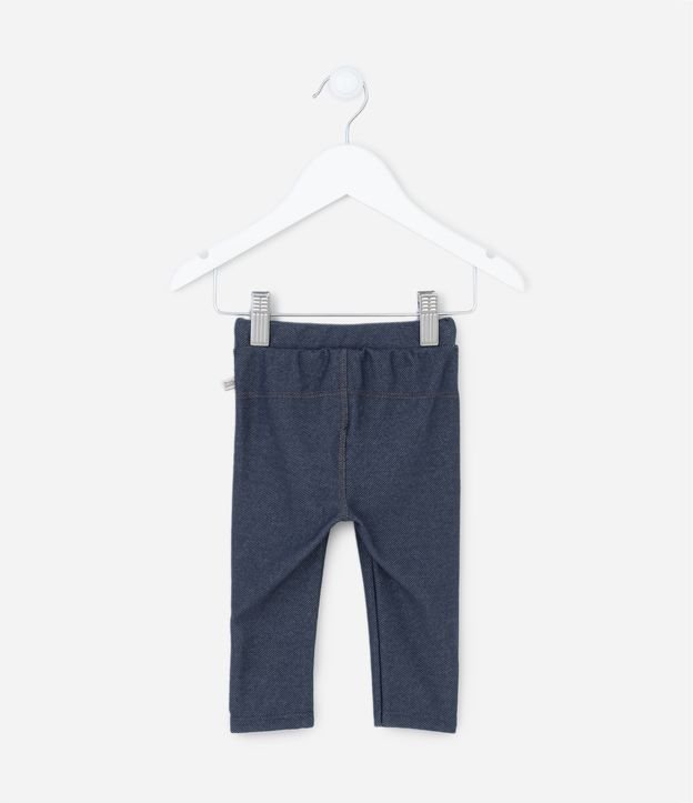 Calça Legging Infantil Imitando Jeans - Tam 0 a 18 meses Azul Marinho 4
