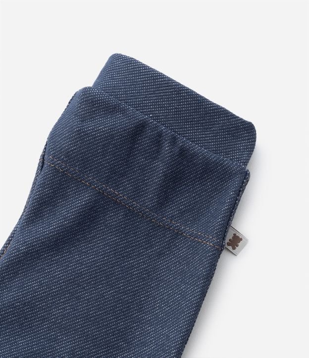 Calça Legging Infantil Imitando Jeans - Tam 0 a 18 meses Azul Marinho 6