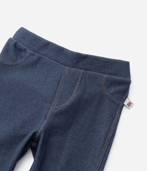 Calça Legging Infantil Imitando Jeans - Tam 0 a 18 meses Azul Marinho 7