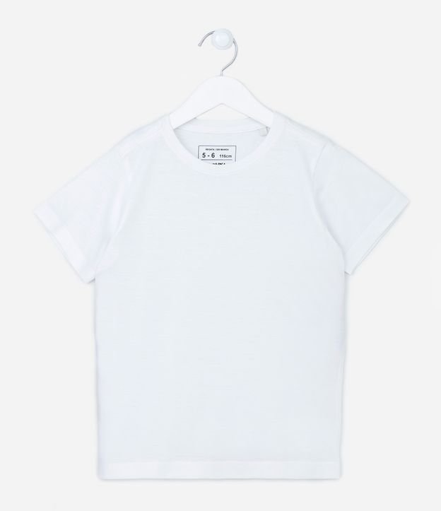 Camiseta Infantil Básica - Tam 5 a 14 Anos Branco 1