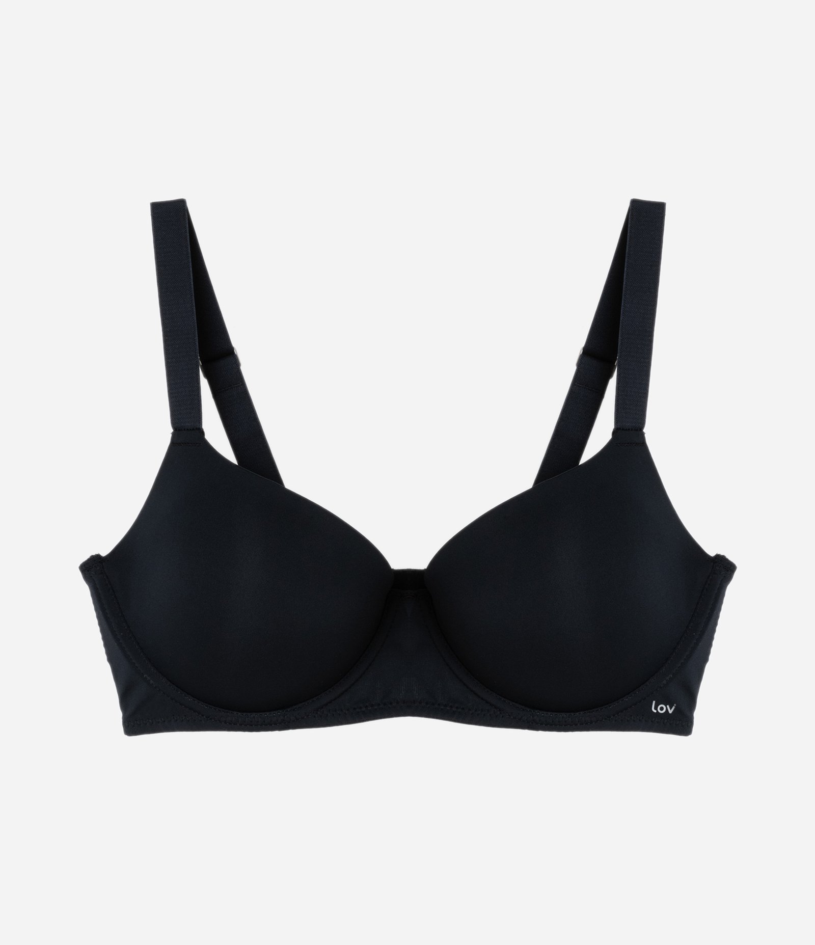 Sutiã Base Reforçada em Microfibra com Bojo Oco e Alça Regulável Preto 4