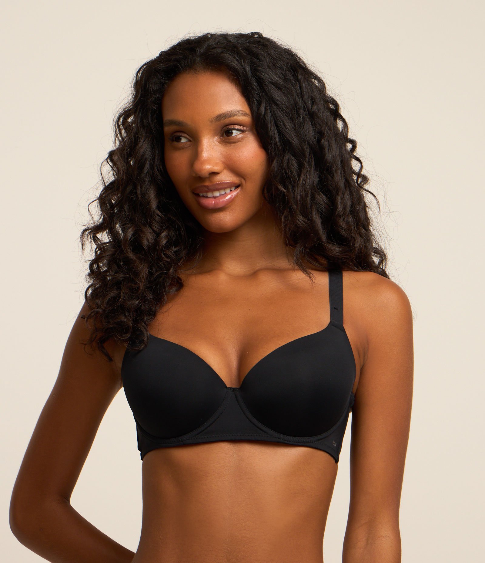 Sutiã Base Reforçada em Microfibra com Bojo Oco e Alça Regulável Preto 1