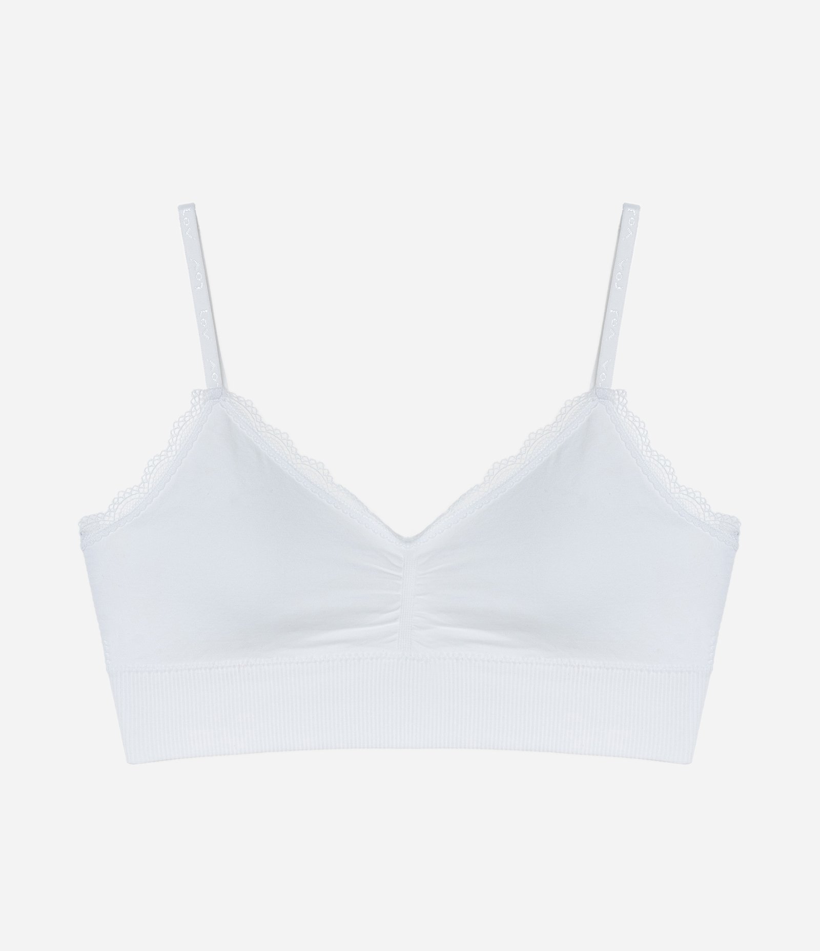 Sutiã Top Alongado em Microfibra Seamless Com Bojo Removível Branco 5