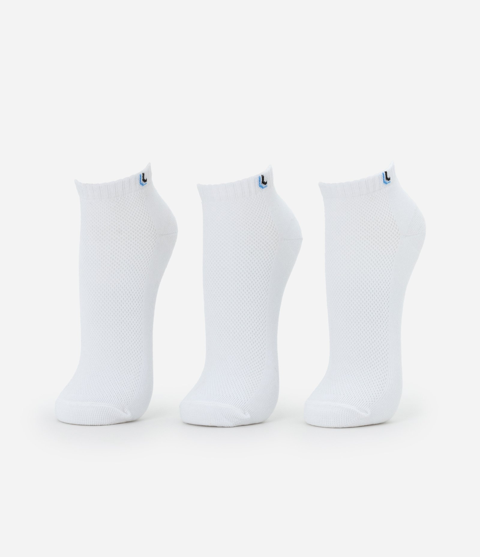 Kit 03 Pares de Meias Esportivas Cano Baixo Lupo Branco 1