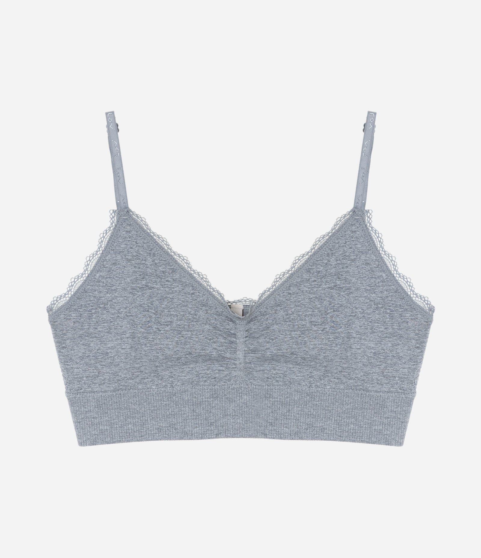 Sutiã Top Alongado em Microfibra Seamless com Bojo Removível Cinza 4