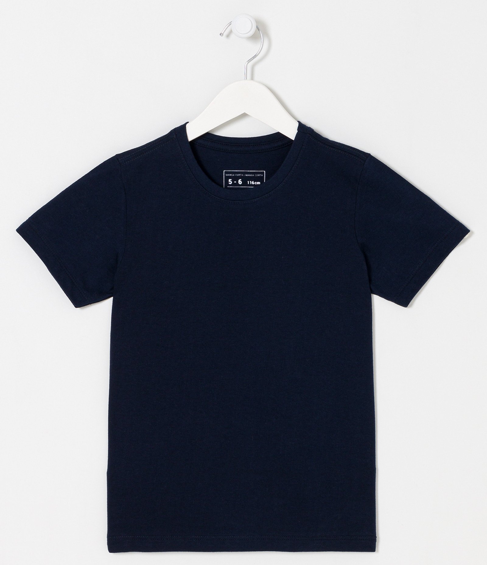 Camiseta Infantil Básica - Tam 5 a 14 Anos Azul Marinho 1