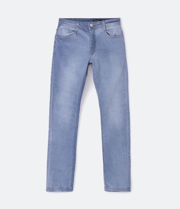Calça Slim Básica Jeans com Bolsos Azul Claro 1