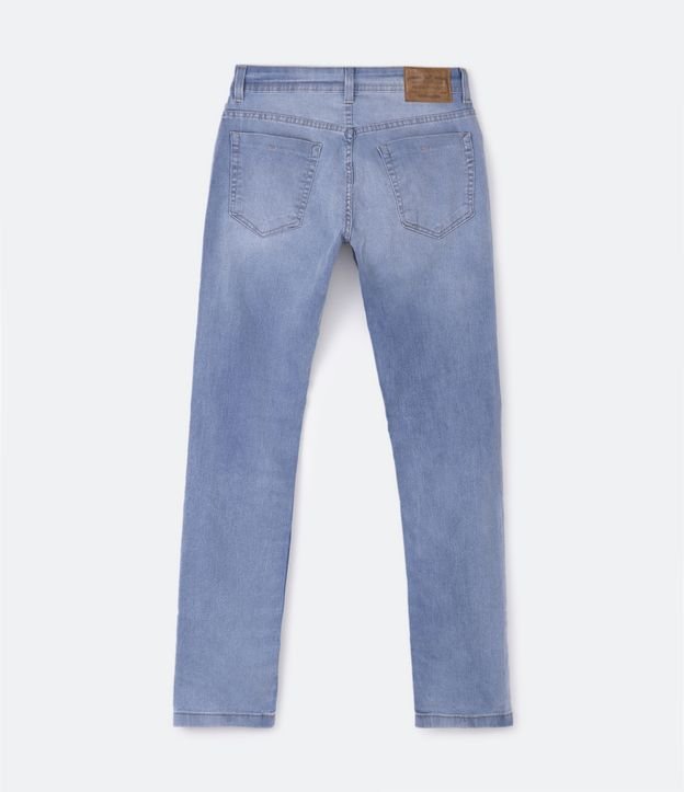 Calça Slim Básica Jeans com Bolsos Azul Claro 7