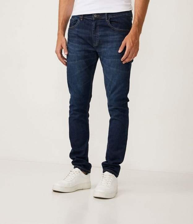 Calça Skinny Básica Jeans com Bolsos Azul 2