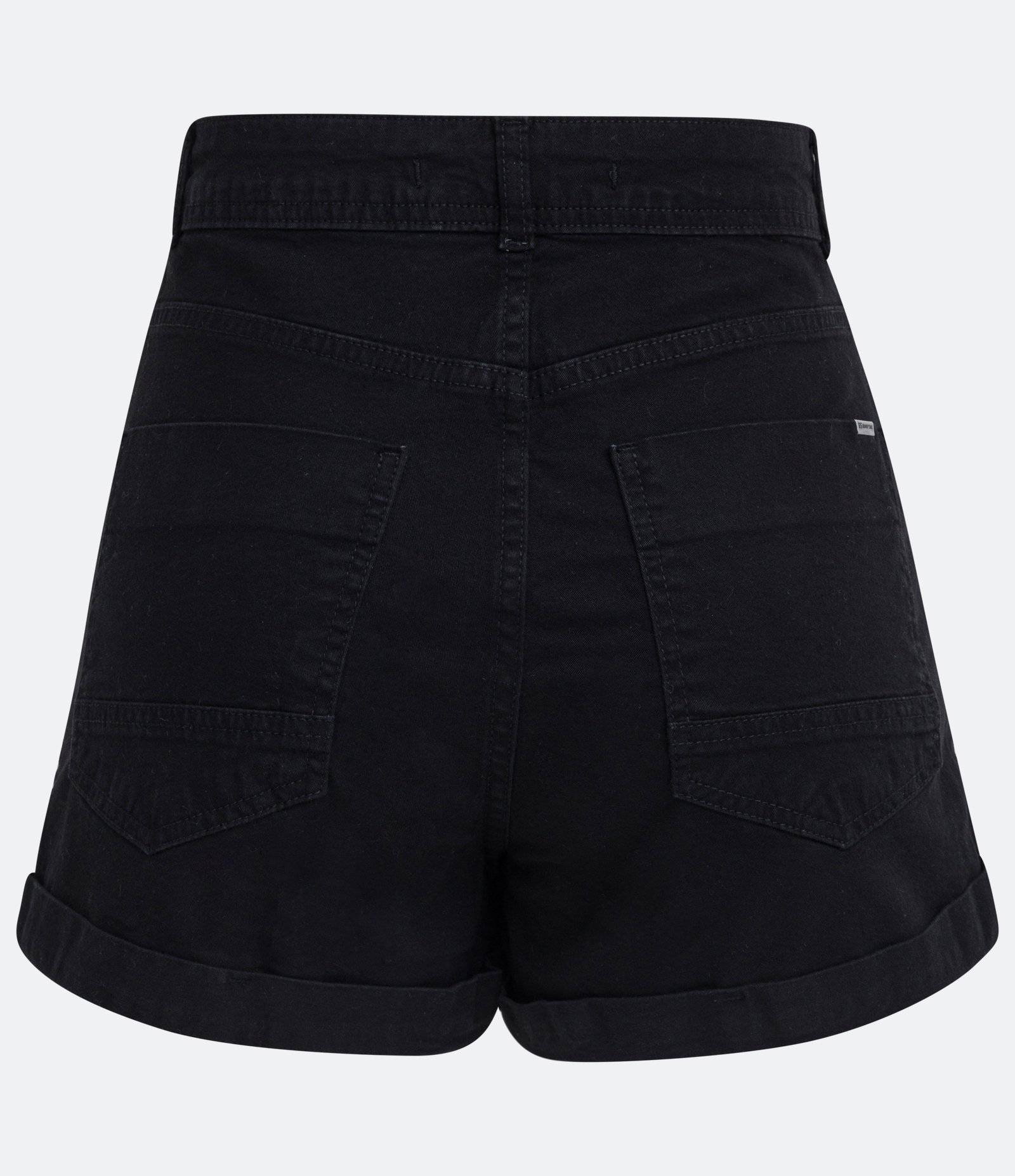 Short em Sarja com Cintura Alta e Barra Dobrada Stretch Limo 6