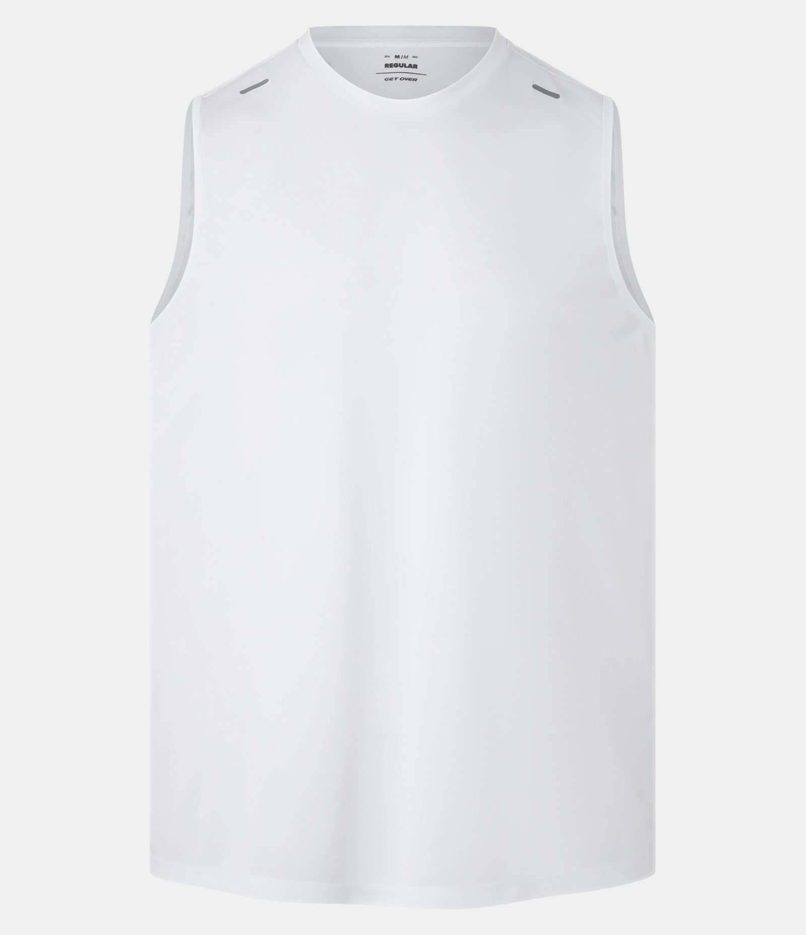 Regata Regular Básica Esportiva com Recortes e Lettering Branco 4