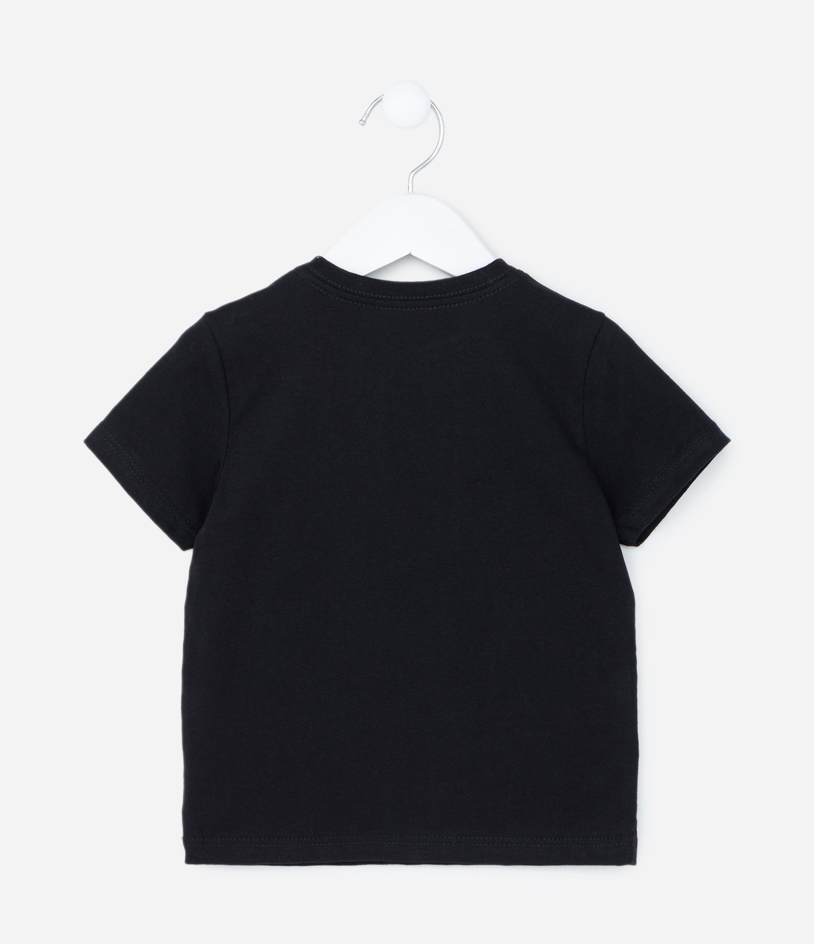 Camiseta Infantil Básica com Etiqueta Bordadinha - Tam 1 a 5 anos Preto 4