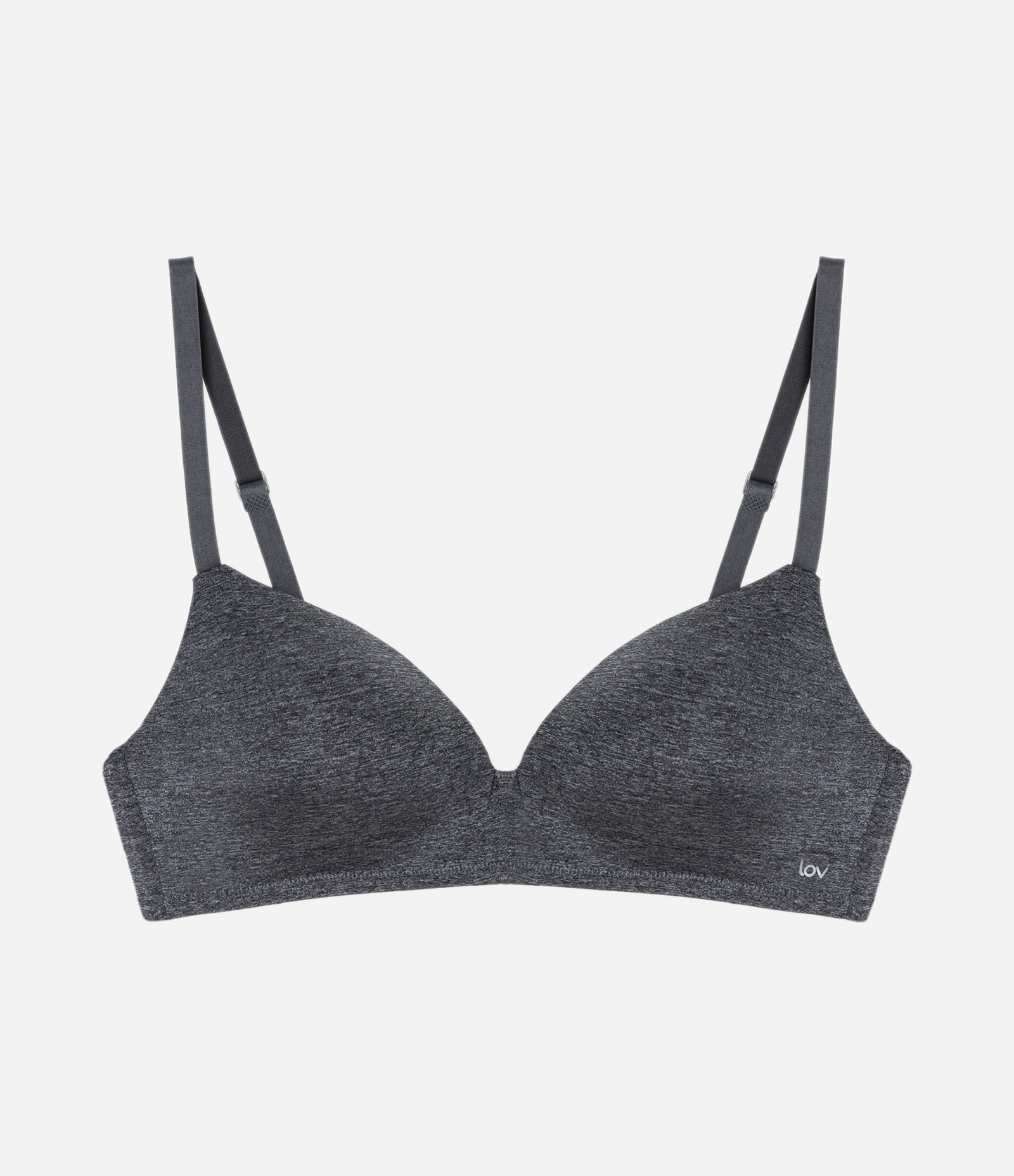 Sutiã Triangular em Microfibra com Bojo e Alça Regulável Cinza 4