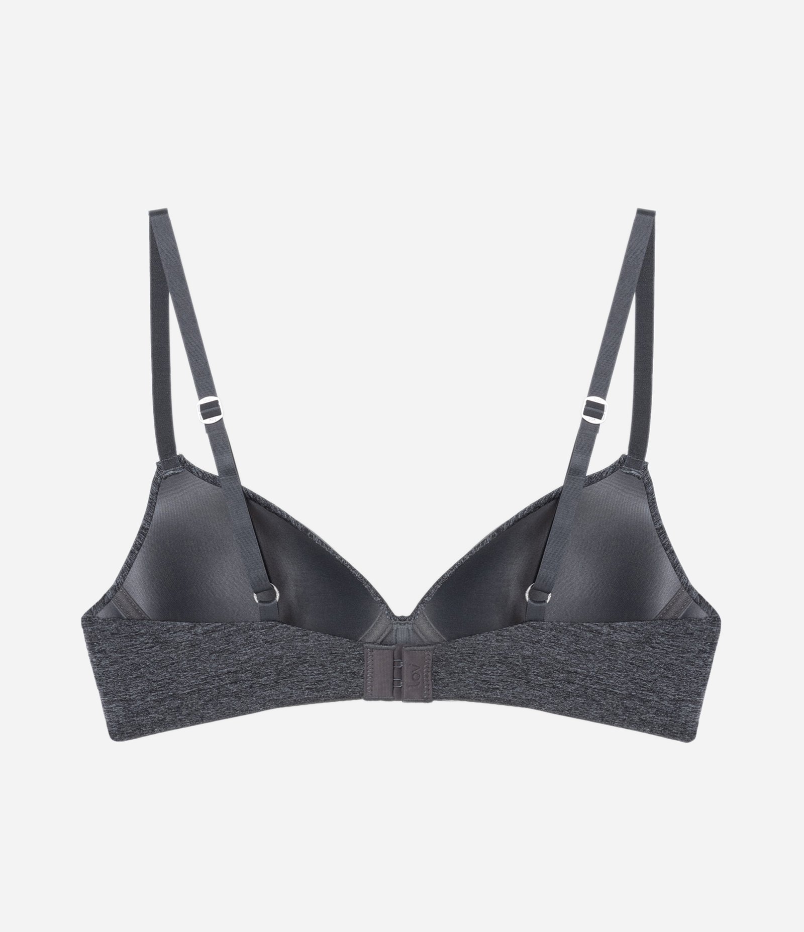 Sutiã Triangular em Microfibra com Bojo e Alça Regulável Cinza 5