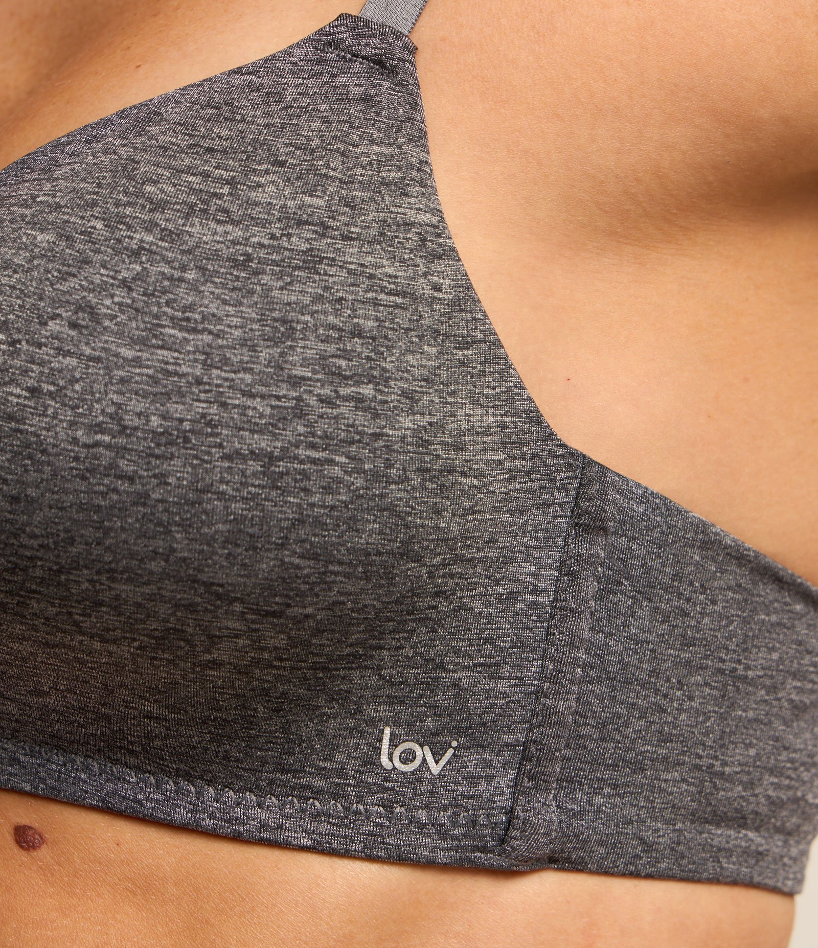 Sutiã Triangular em Microfibra com Bojo e Alça Regulável Cinza 3