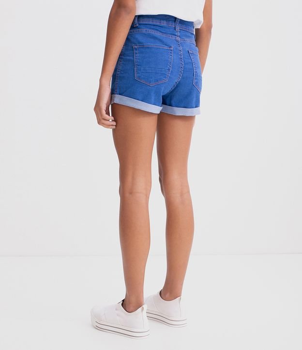 Short Hot Pants con Terminación Doble Azul 5