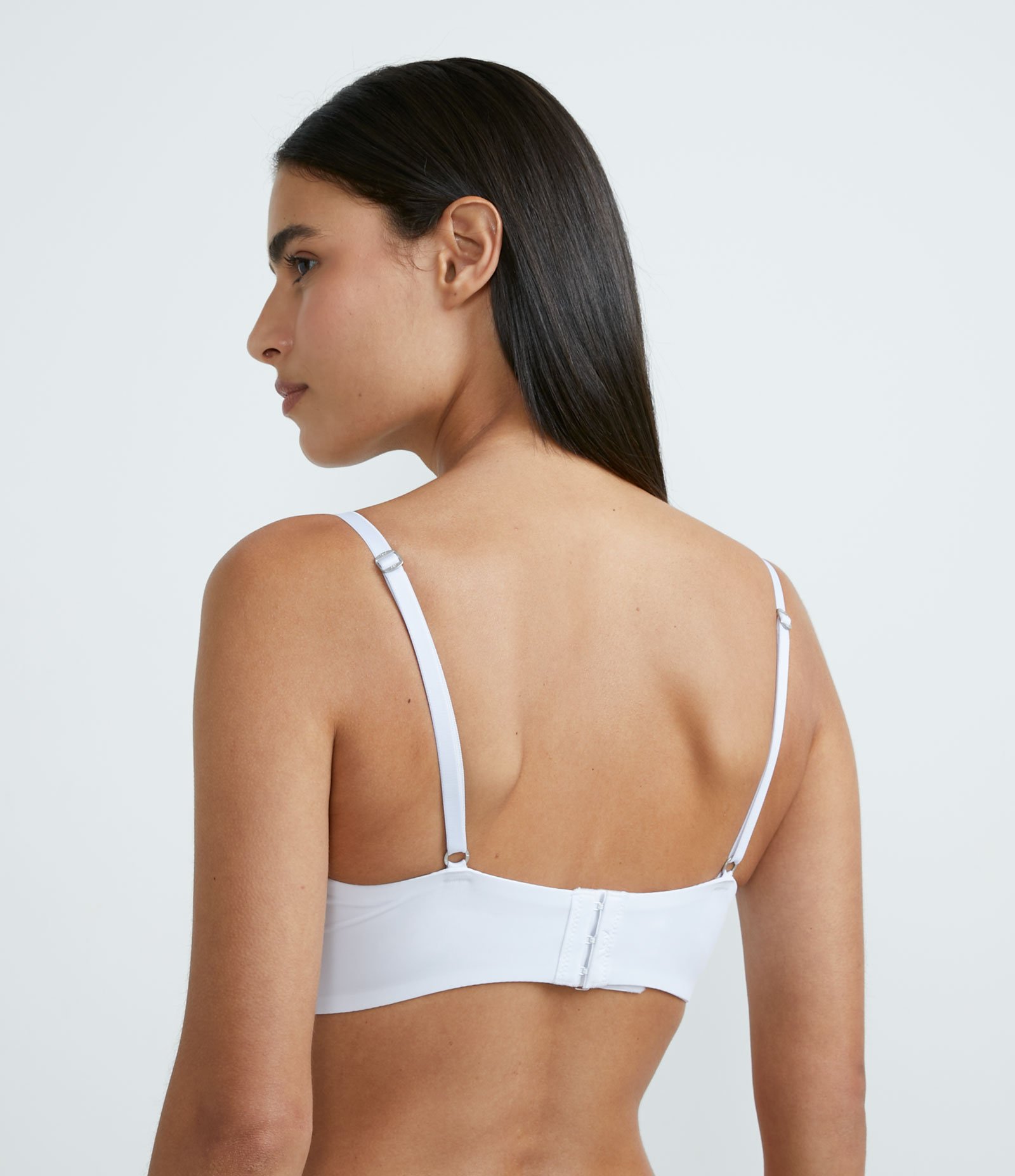 Sutiã Base Reforçada em Microfibra com Bojo Oco e Alça Regulável Branco 2