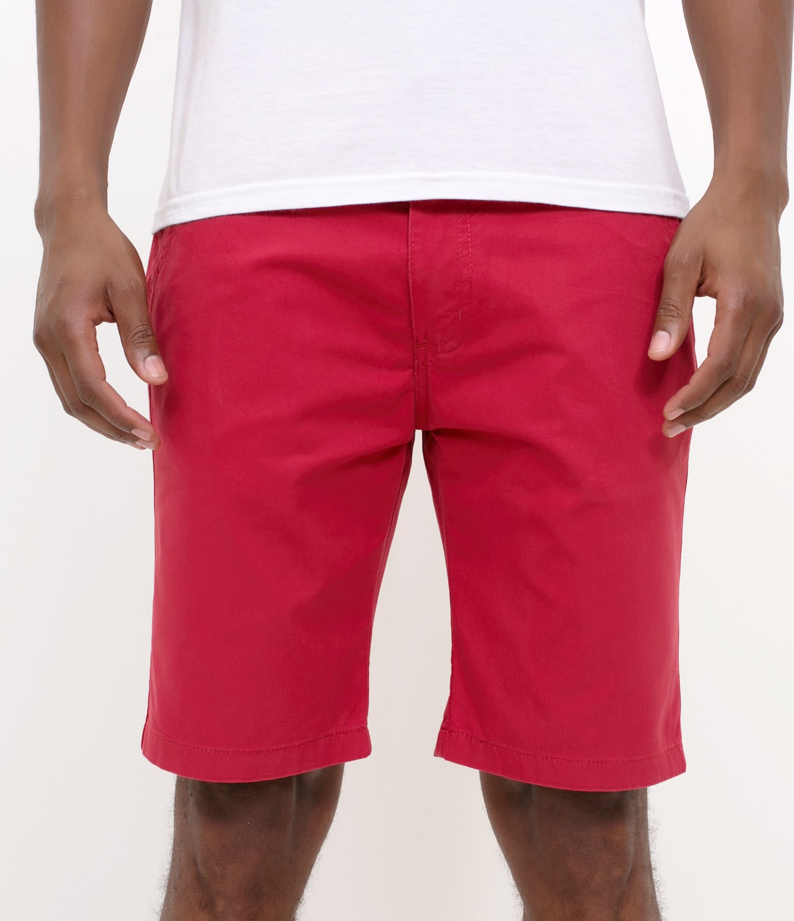 Bermuda Slim Básica em Sarja com Bolsos Cherry Tomato 1
