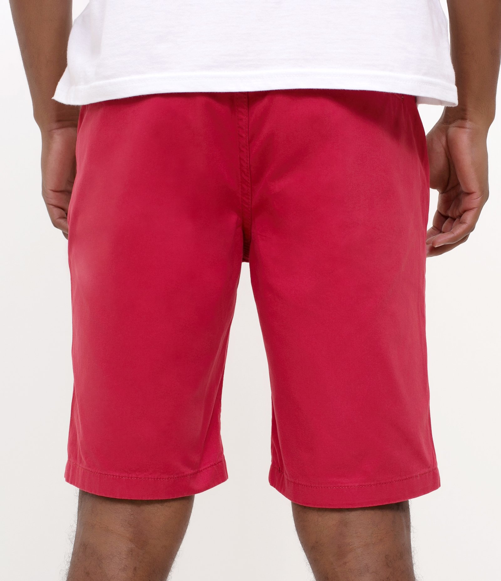 Bermuda Slim Básica em Sarja com Bolsos Cherry Tomato 2