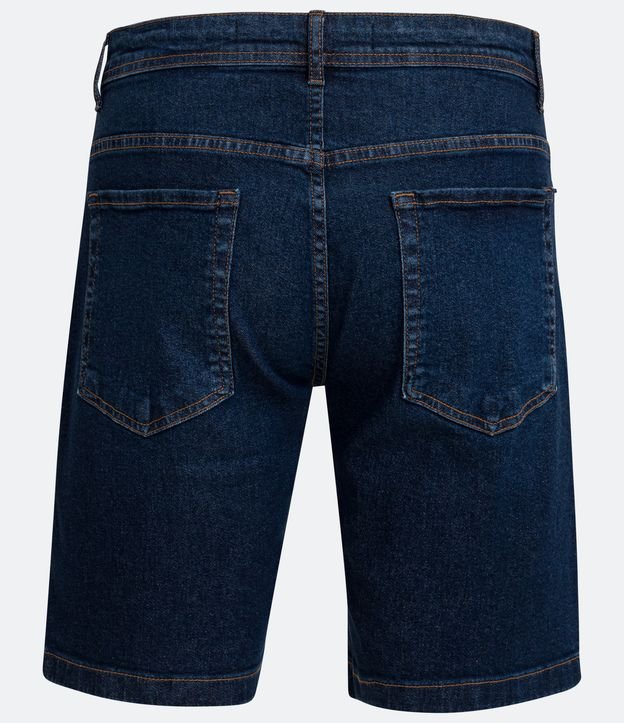 Bermuda Slim Jeans com Cós Fixo Azul 6
