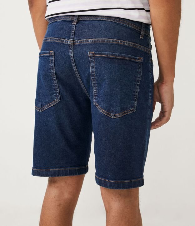 Bermuda Slim Jeans com Cós Fixo Azul 3