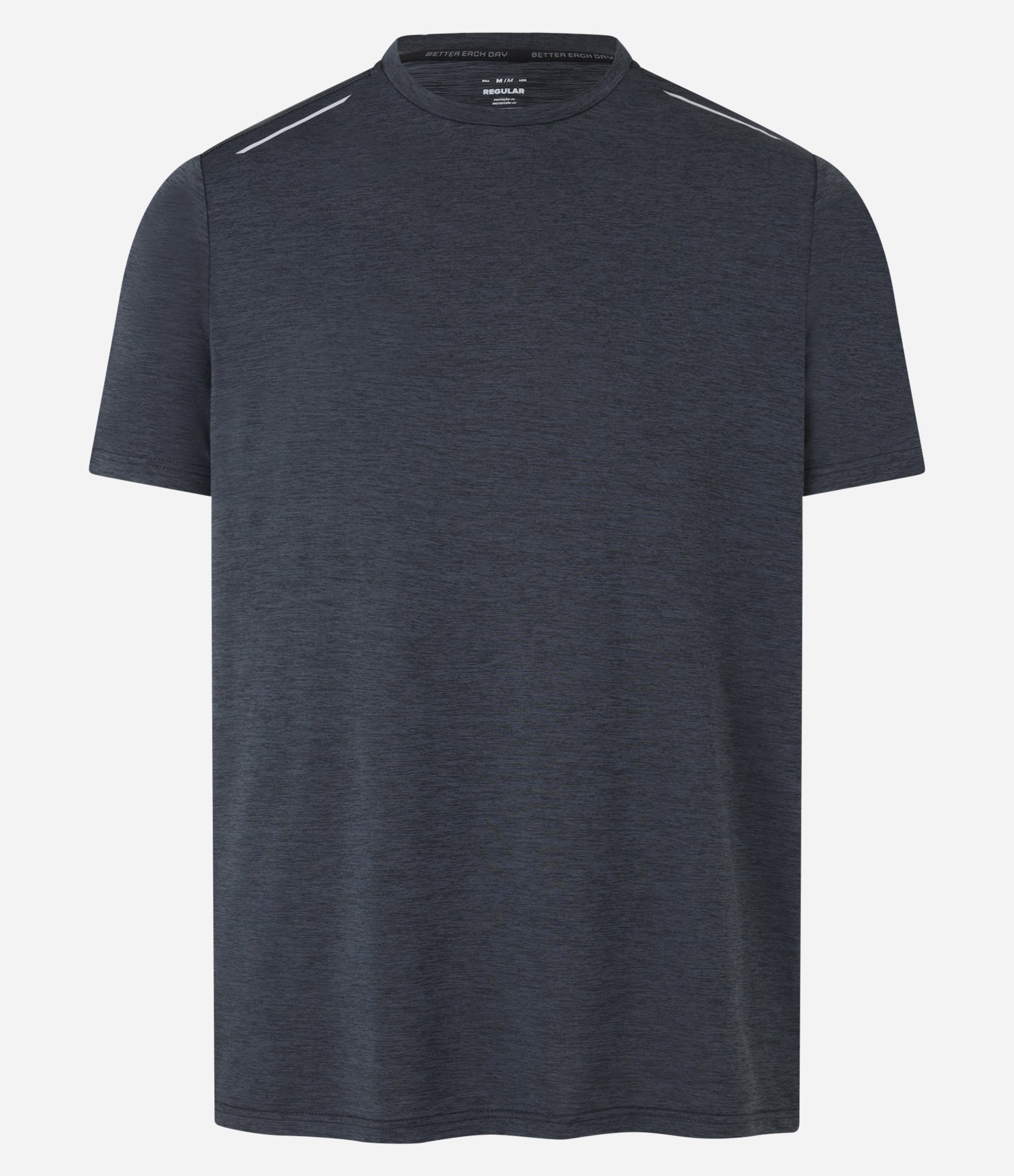 Camiseta Esportiva com Tecnologia Dry e Detalhes Refletivos Chumbo 5