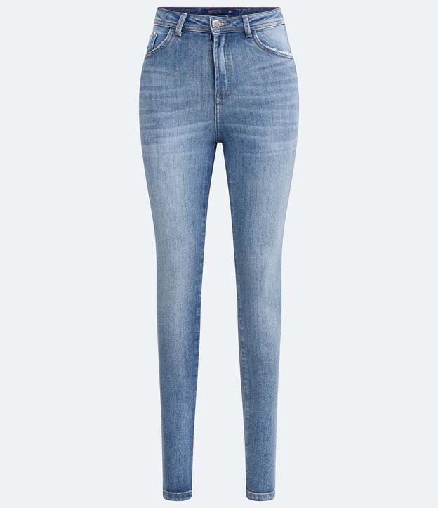 Calça Skinny Básica Jeans com Cintura Média Azul 8