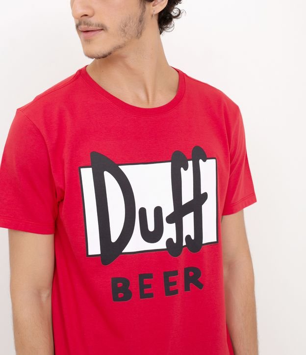 Remera Manga Corta Estampa Duff Rojo 4