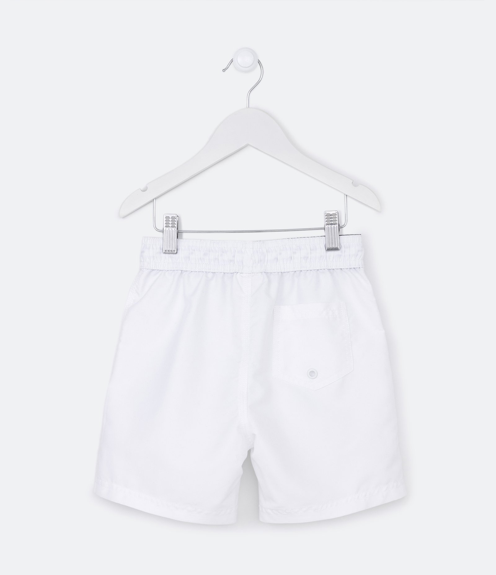 Bermuda de Banho Infantil com Etiqueta Emborrachada - Tam 5 a 14 anos Branco 13