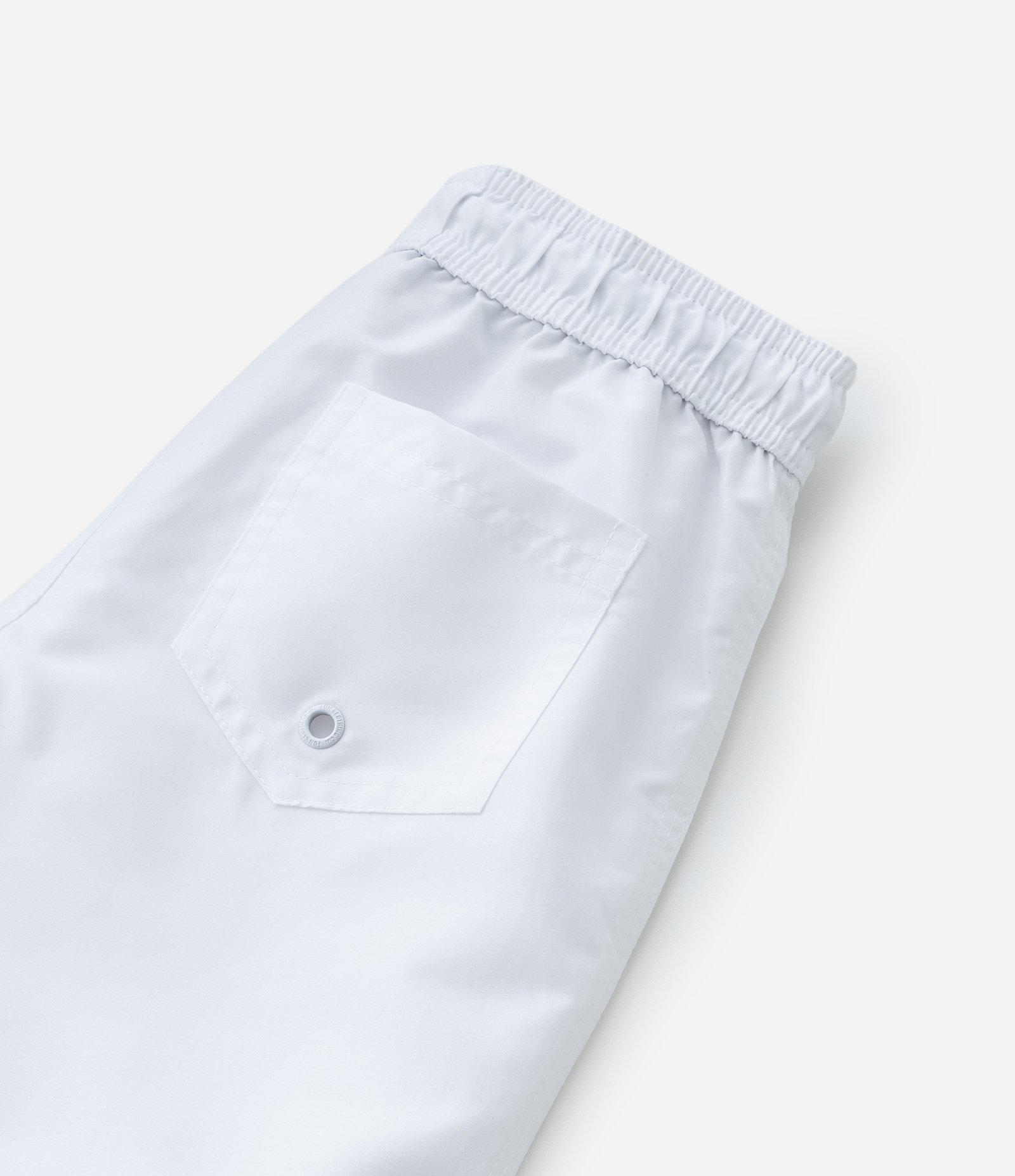 Bermuda de Banho Infantil com Etiqueta Emborrachada - Tam 5 a 14 anos Branco 4