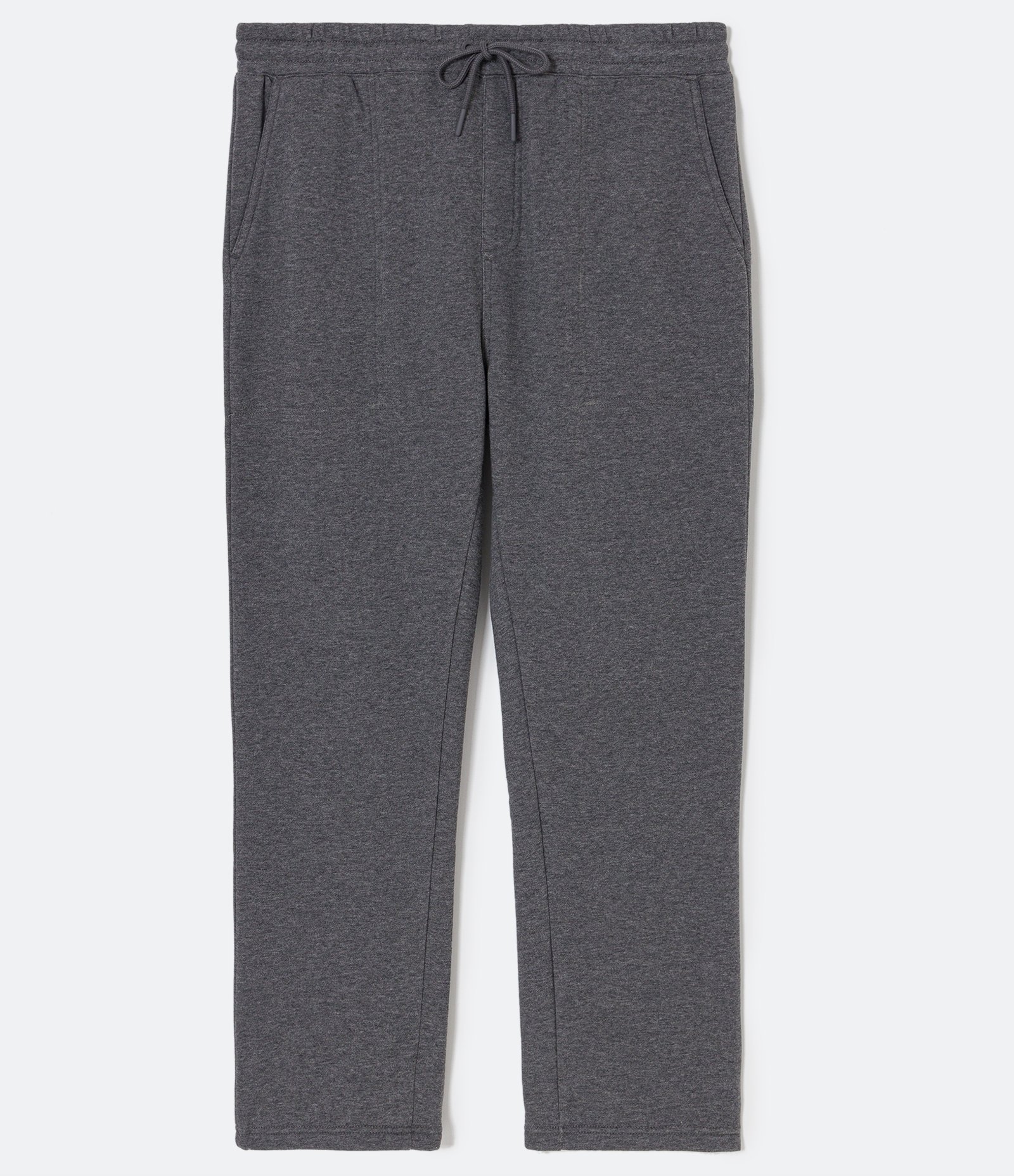 Calça Reta Básica em Moletom com Amarração e Bolsos 1