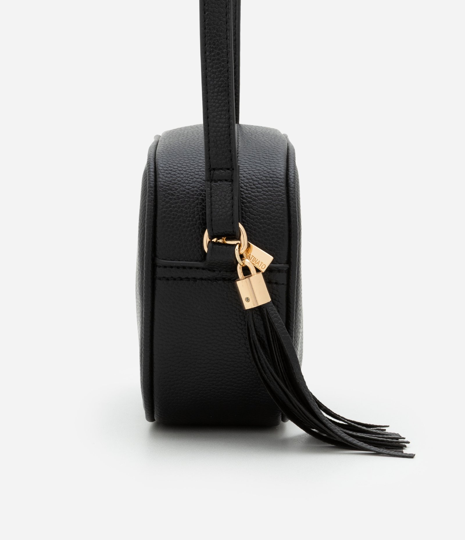 Bolsa Transversal Câmera Bag com Tassel na Alça Preto 3