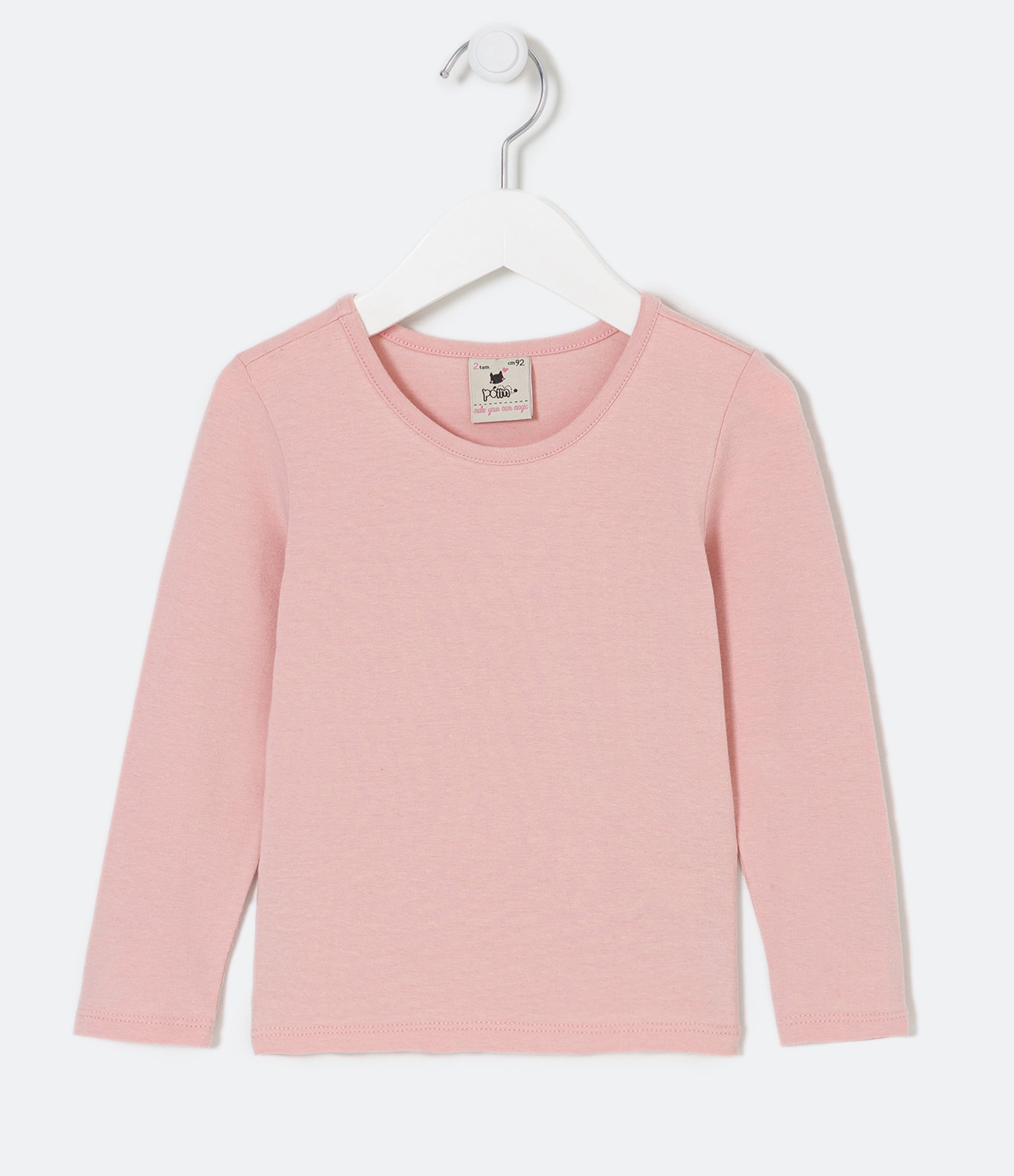 Blusa Infantil Básica em Cotton - Tam 1 a 5 anos Misty Rose 1
