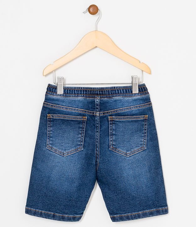 Bermuda Infantil Jeans Comfy com Amarração - Tam 5 a 14 anos Azul 2