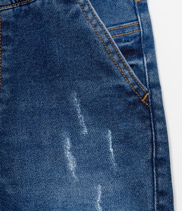 Bermuda Infantil Jeans Comfy com Amarração - Tam 5 a 14 anos Azul 4