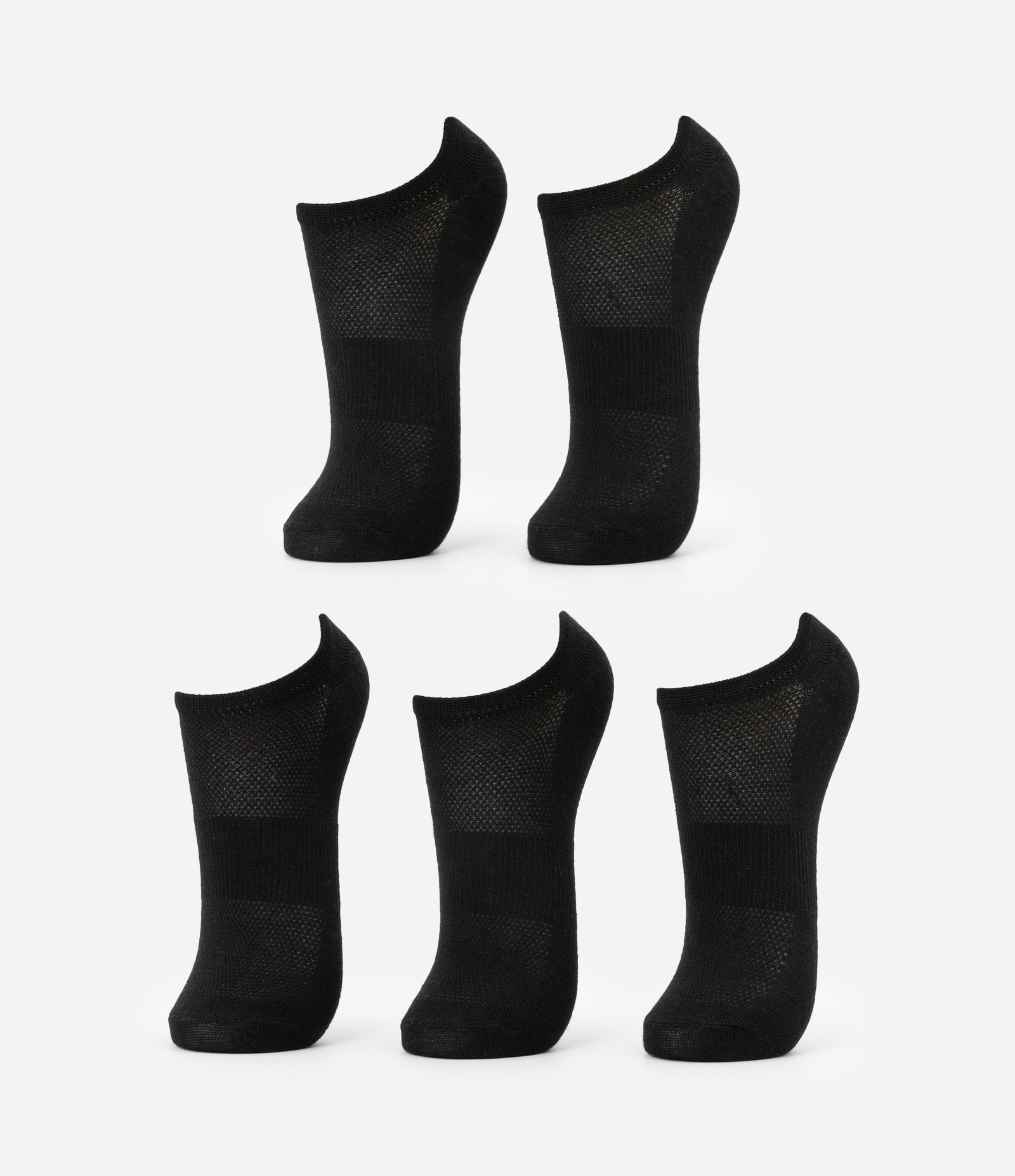 Kit 05 Pares de Meias Esportivas Cano Baixo Básicas Preto 1