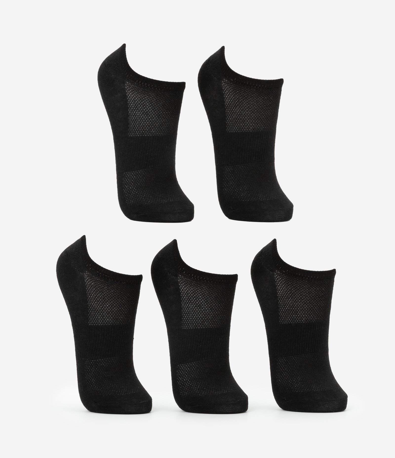 Kit 05 Pares de Meias Esportivas Cano Baixo Básicas Preto 2