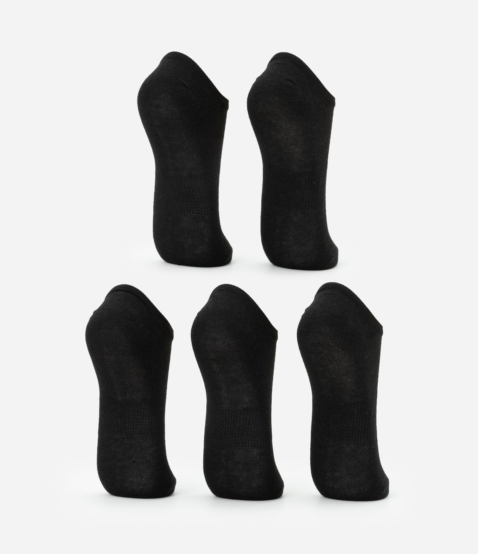 Kit 05 Pares de Meias Esportivas Cano Baixo Básicas Preto 3