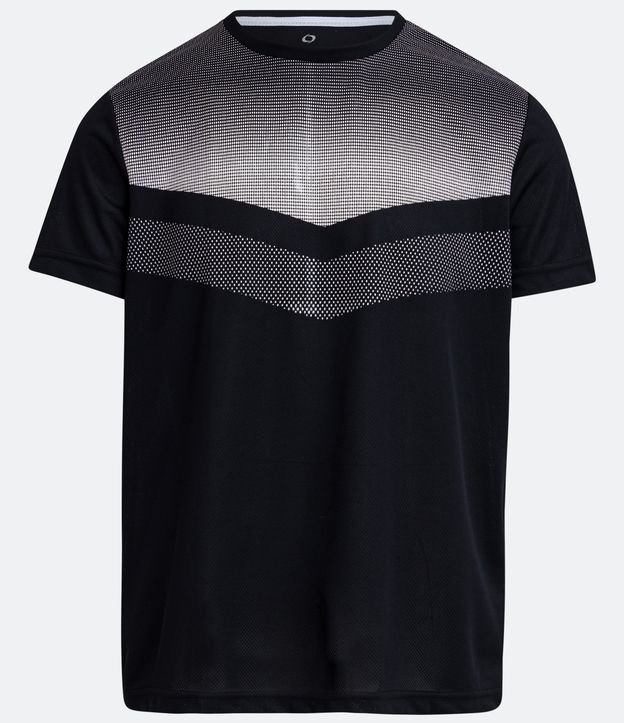 Camiseta Esportiva com Estampa Geométrica Degradê Preto 5