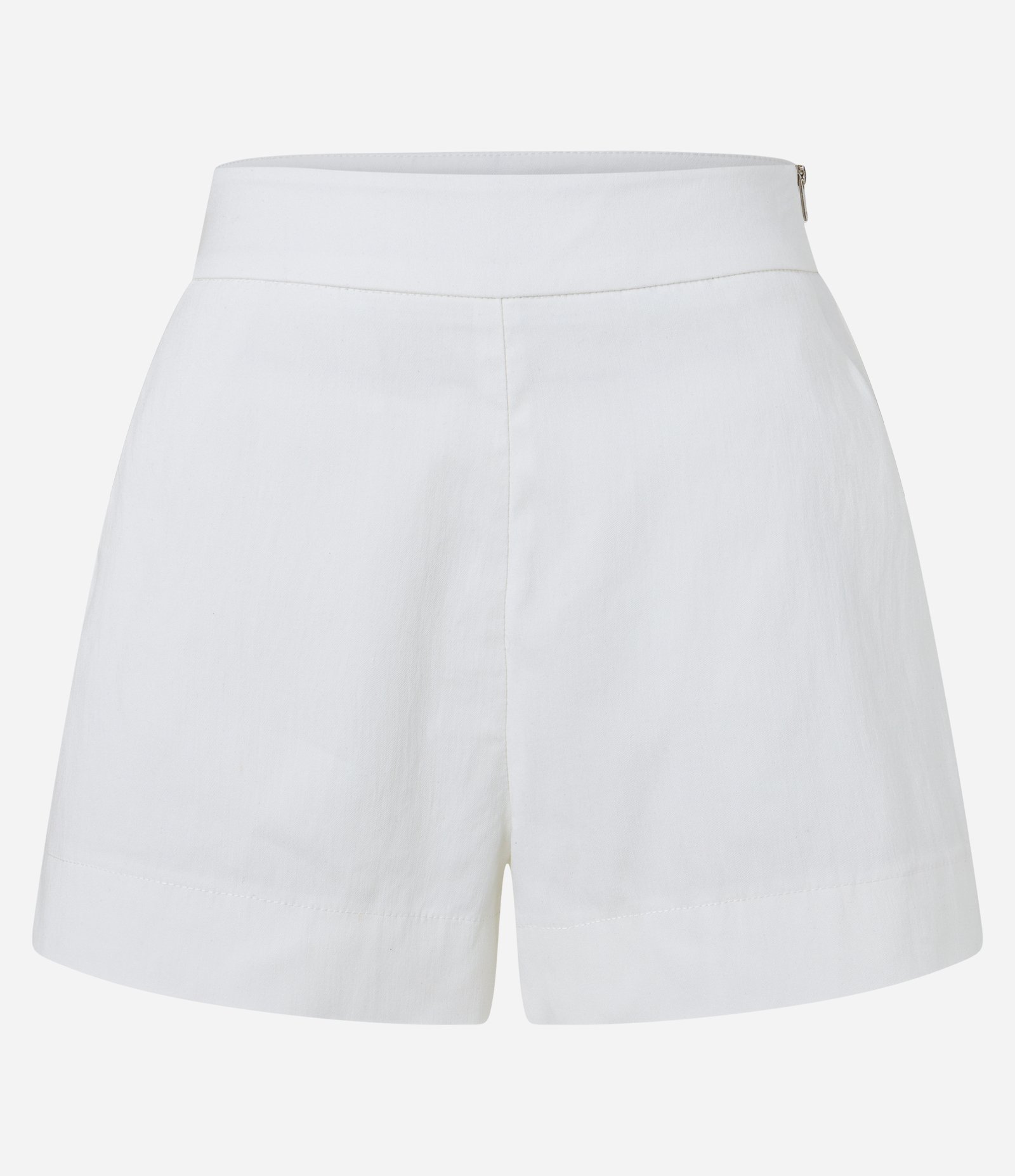 Short Curto em Bengaline com Cintura Alta e Zíper Lateral Branco 5